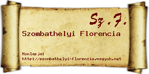 Szombathelyi Florencia névjegykártya